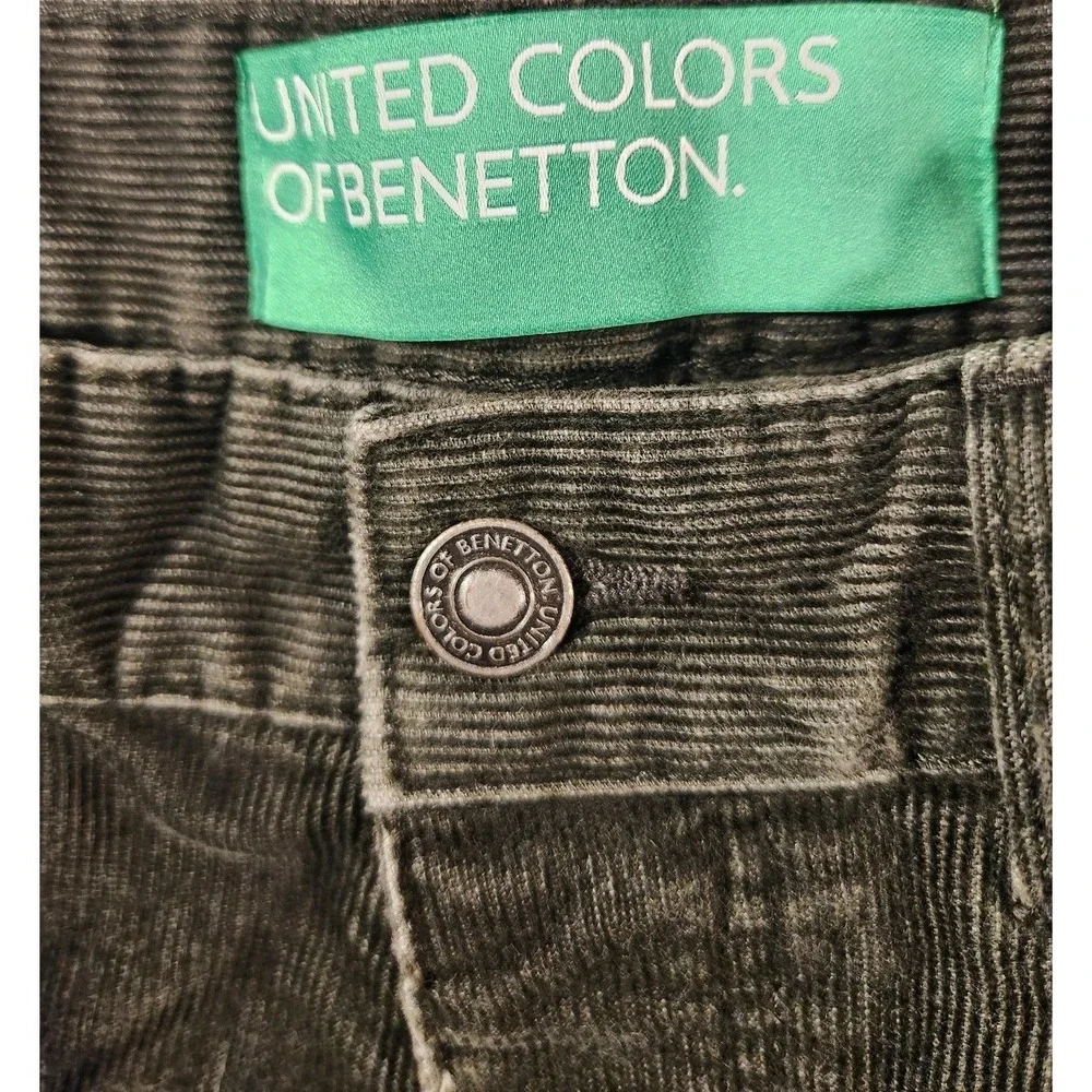 Vintage 90s United Colors Of Benetton Green Corduroy Pants Treviso Italy 30x28